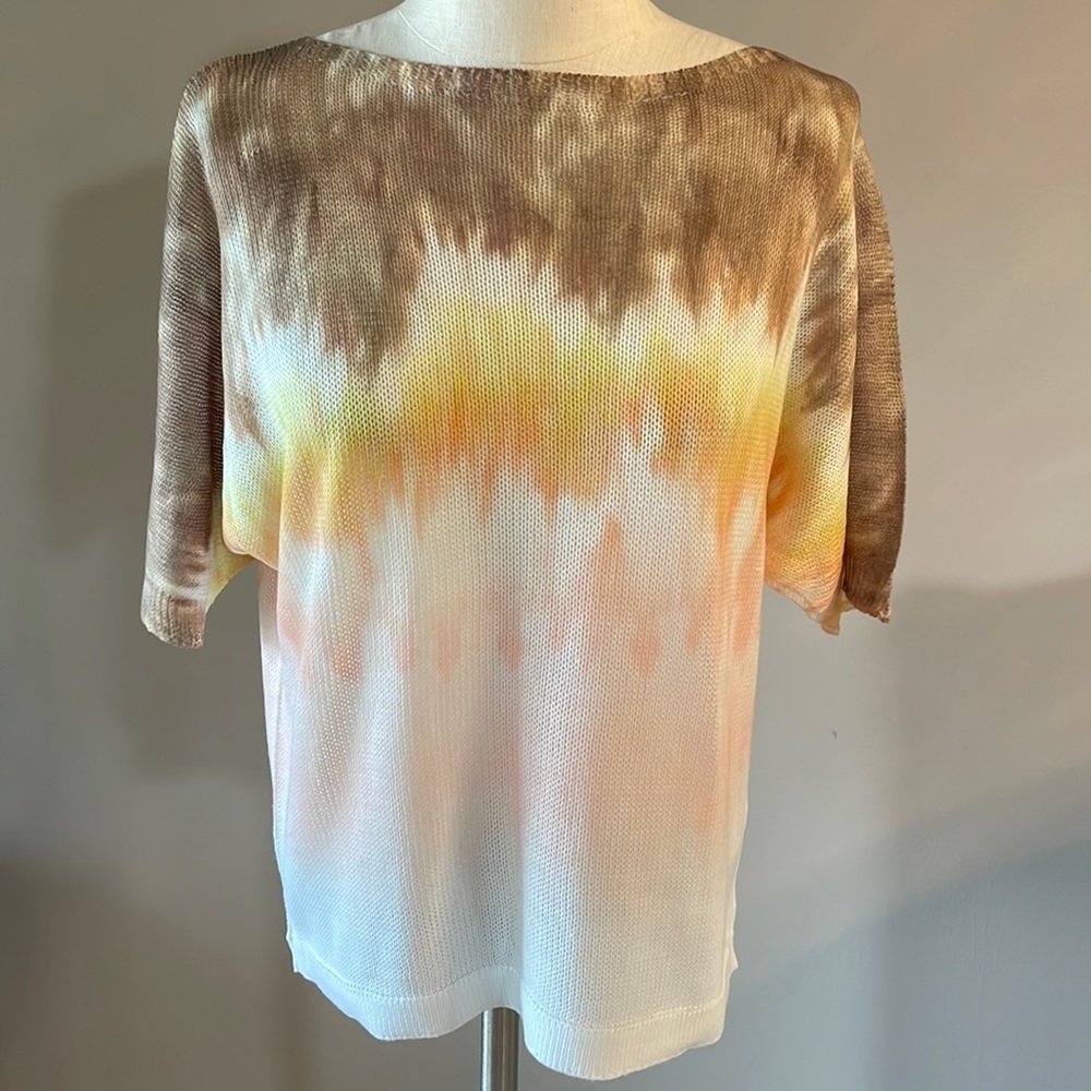 Luisa Ricci Italy watercolor / ombré lightweight knit sweater dolman sz Small